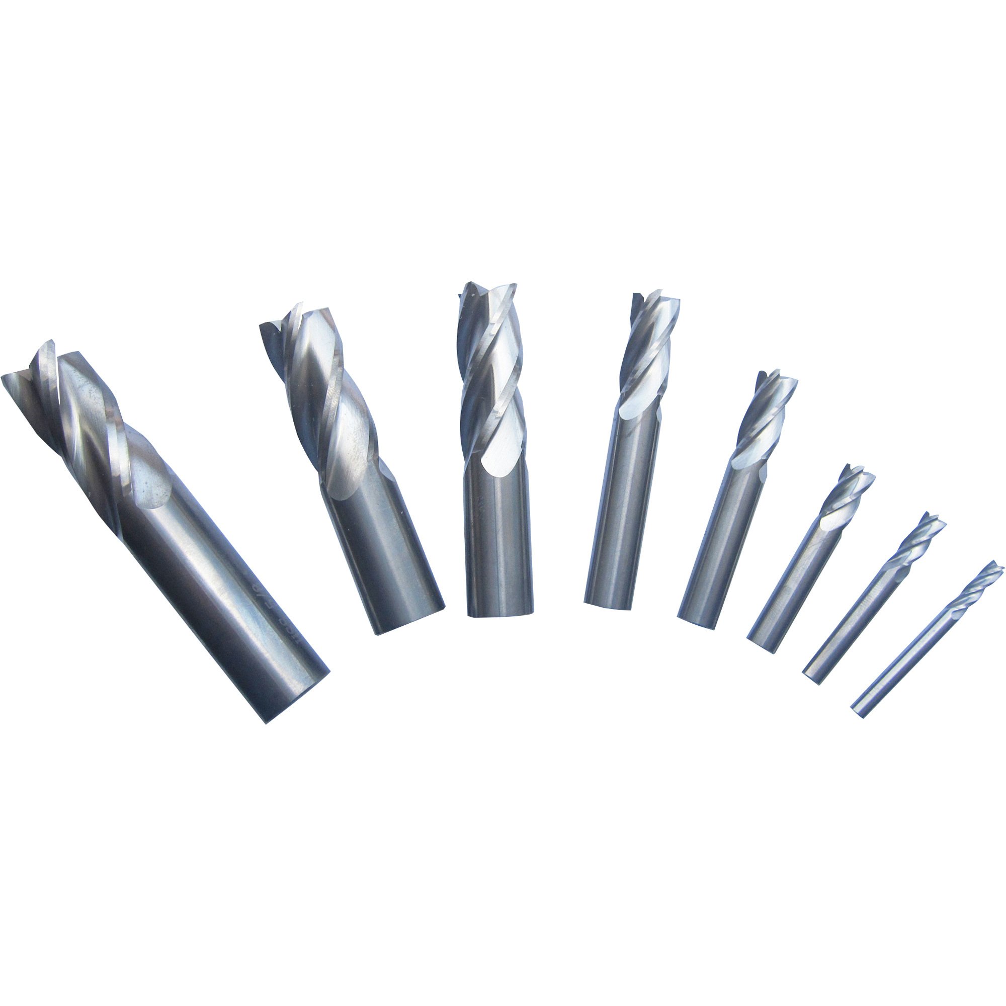 Klutch 8-Piece SAE End Mill Set